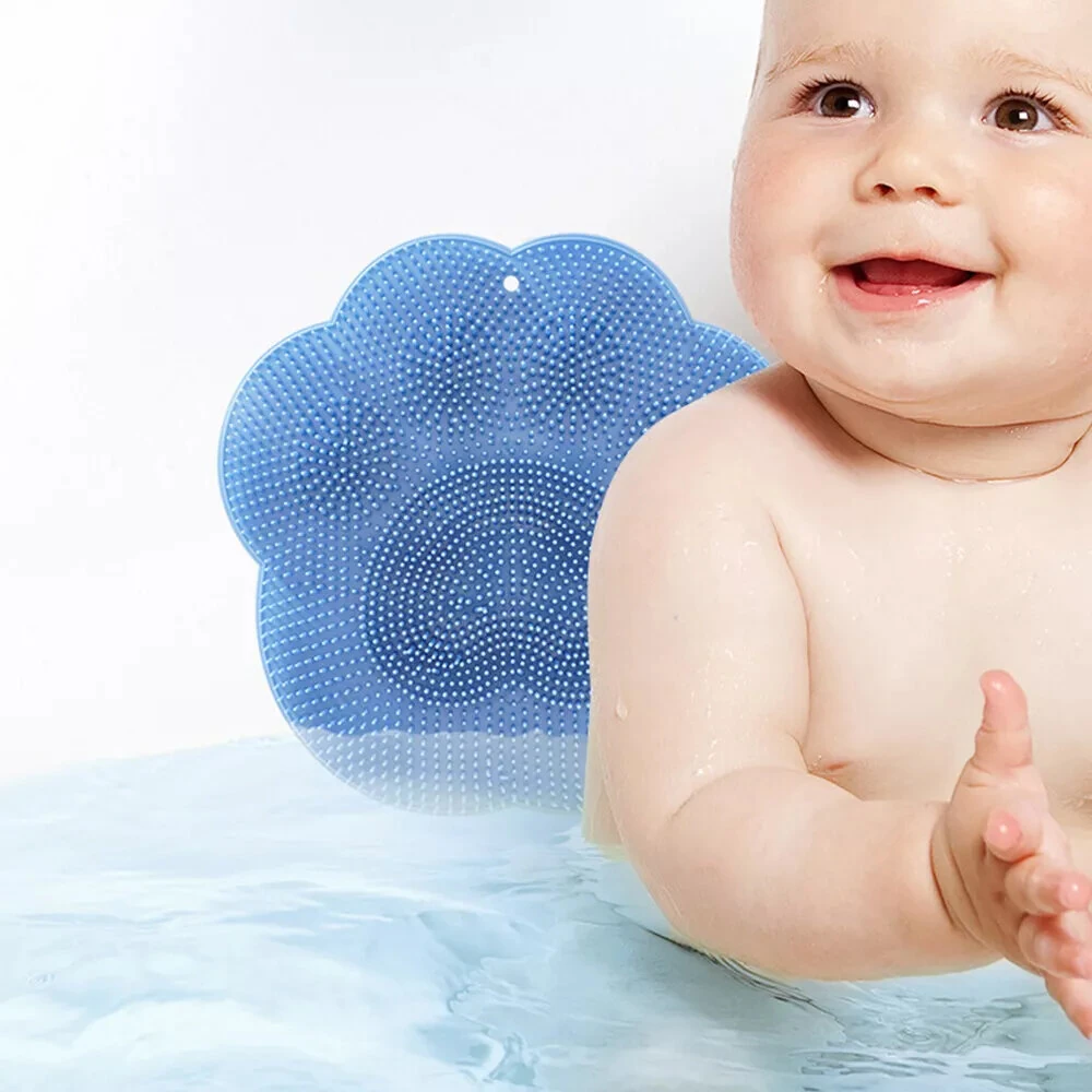 (image for) 30x30cm Silicone Shower Foot Scrubber Back Body Brush Massager Pad Cleaning Bathroom