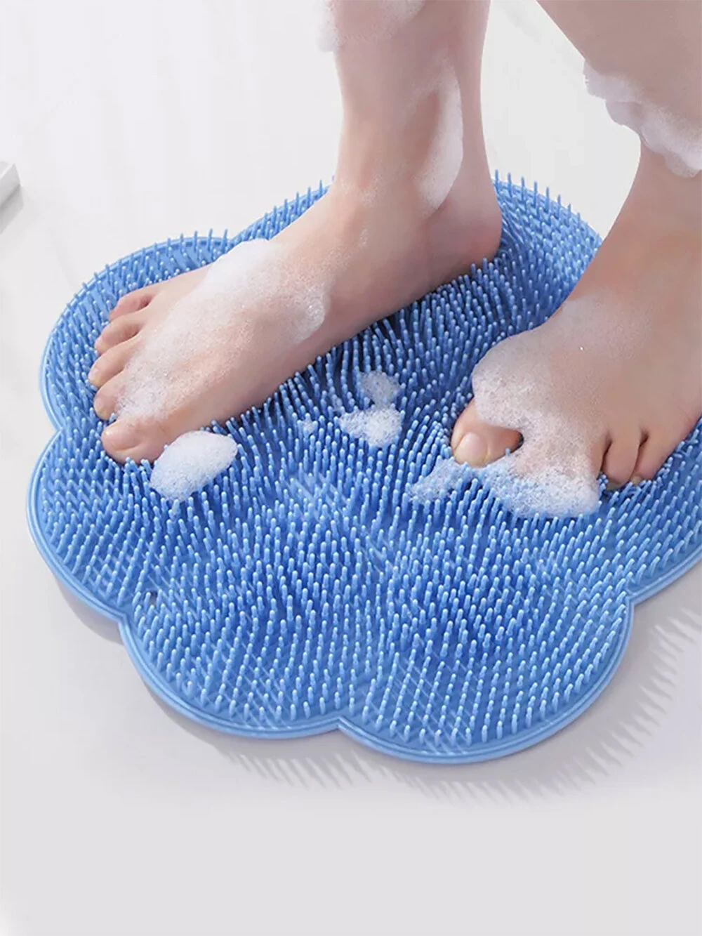 (image for) 30x30cm Silicone Shower Foot Scrubber Back Body Brush Massager Pad Cleaning Bathroom