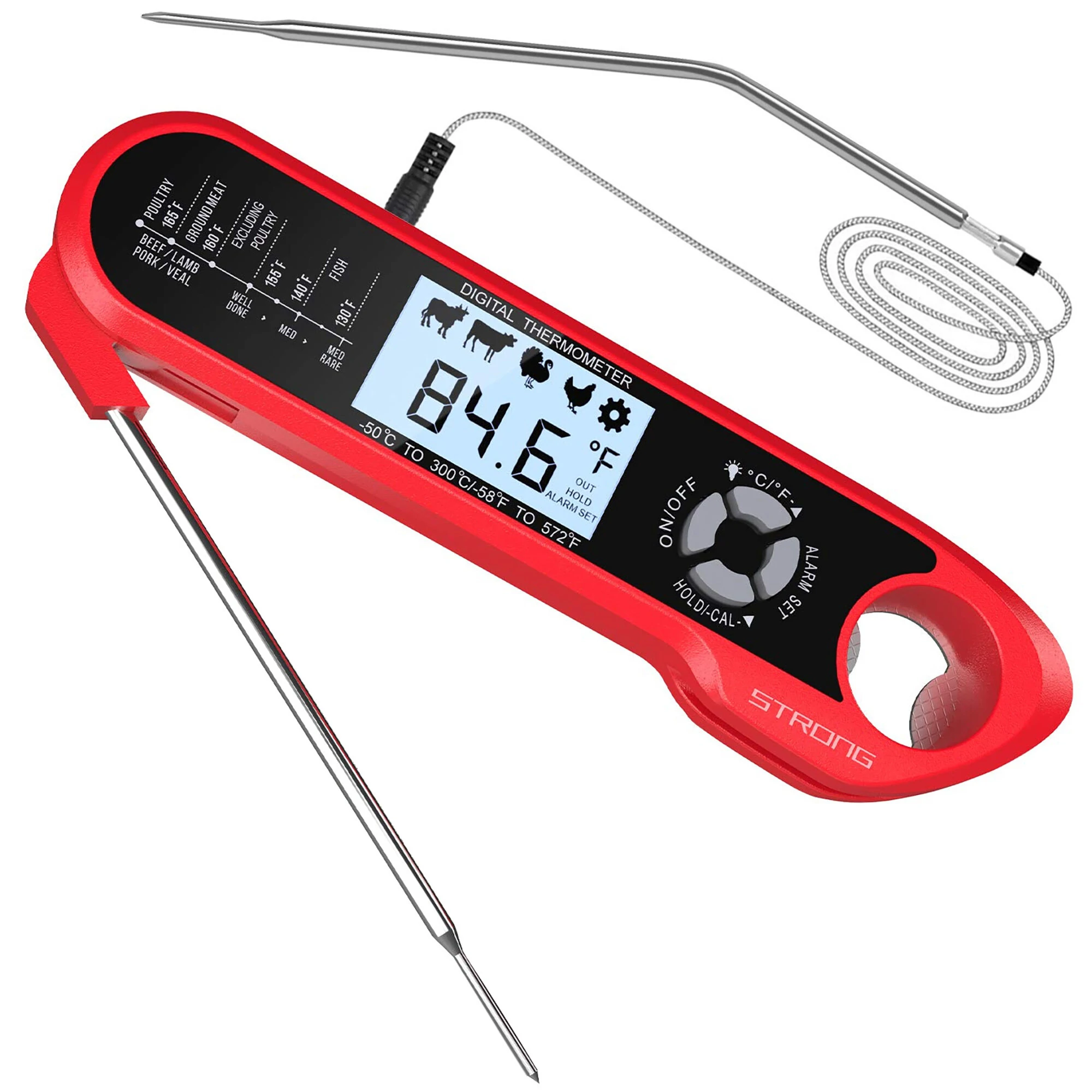 (image for) AGSIVO Dual Probes Fast Instant Read Digital Food Meat Thermometer Waterproof For BBQ Kitchen Cooking Grilling