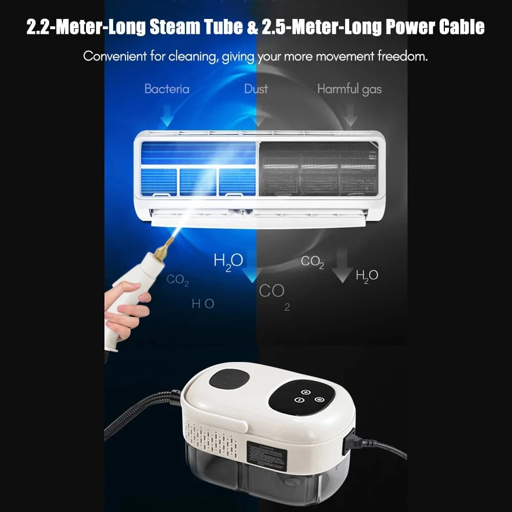 (image for) Multi-Function Digital High-Temperature Steam Cleaner Touch Screen Portable Multi-Purpose Deep Cleaning Steam Cleaner for Home Kitchen Car